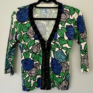 Tabitha cotton printed cardigan
